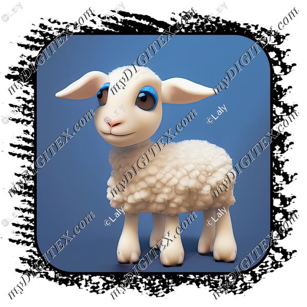 Cute 3d lamb illustration