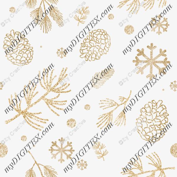 gold glitter winter elements ornaments