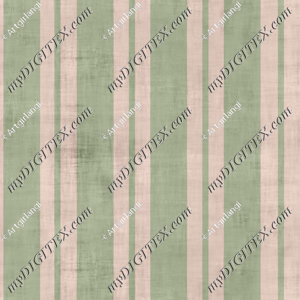 Floral Bouquet _Light Pink Green Stripe