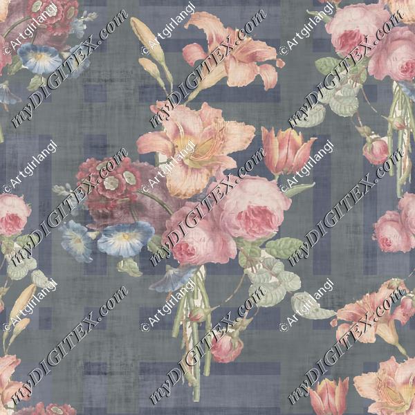 Floral Bouquet with Plaid 1