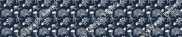 Dinosaur Bones Dark Blue Small