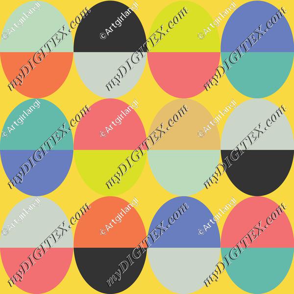 Oval Funky Colors Geometric Pink Background