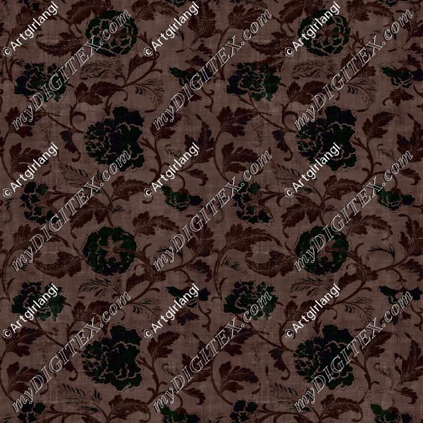 Vine Floral Burgandy Black Texture Overlay