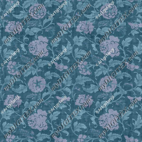 Vine Floral Pink Teal Texture Overlay