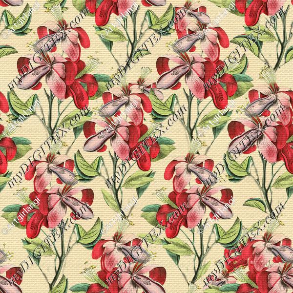 vintage red floral