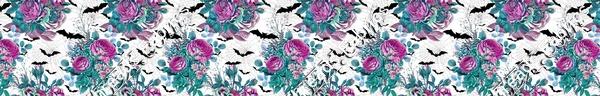 Floral Bats Halloween White