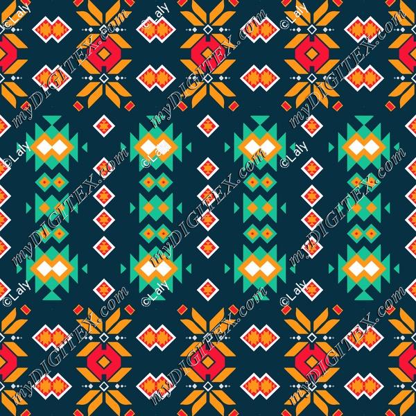 Tribal shapes on a dark green background 545
