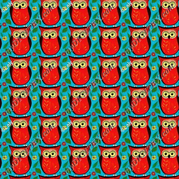 Red owls background
