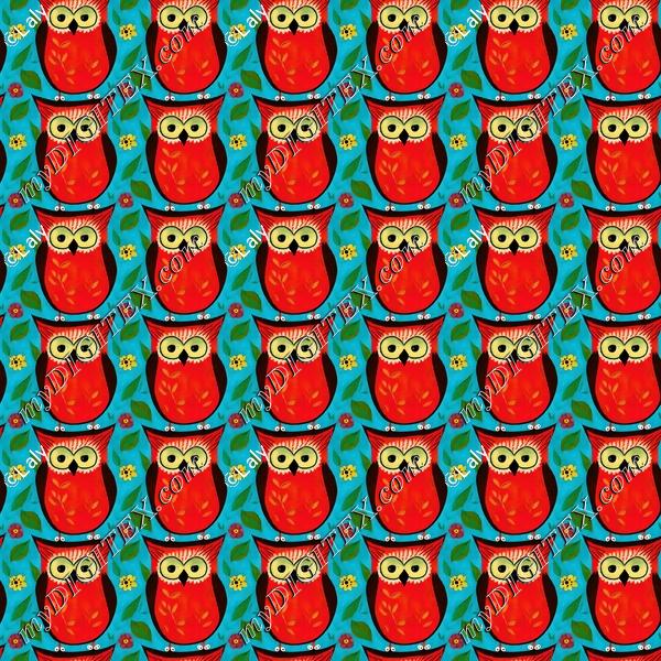 Red owls background