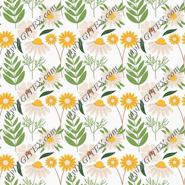 Flowers on a white background pattern