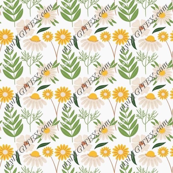 Flowers on a white background pattern