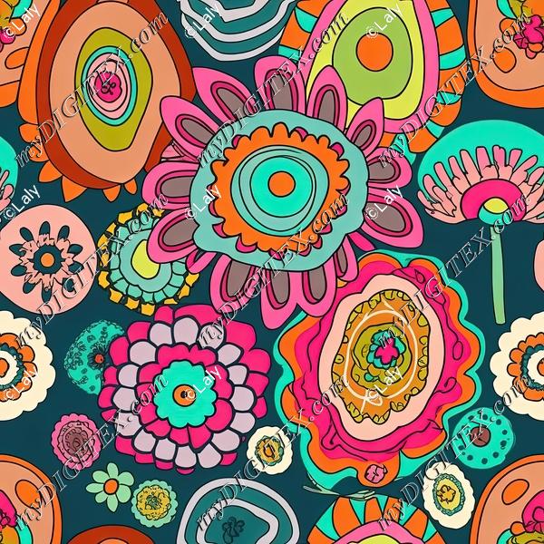 Colorful abstract flowers