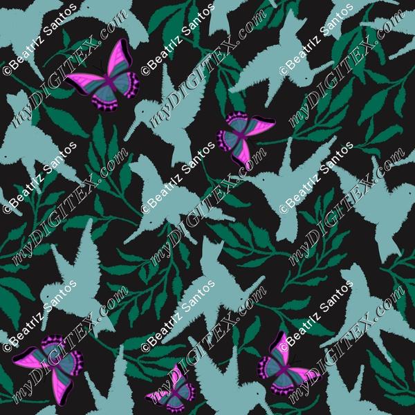 SB161705  Hummingbirds Ikat