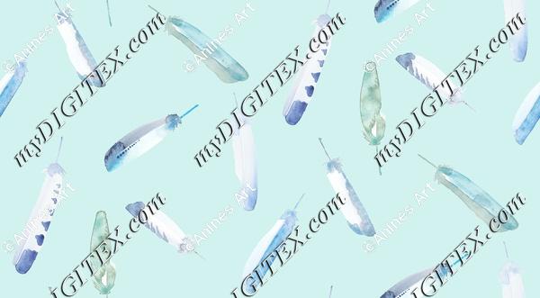 feathers turqouise-01