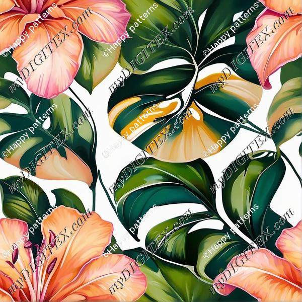 Tropical peach floral 4