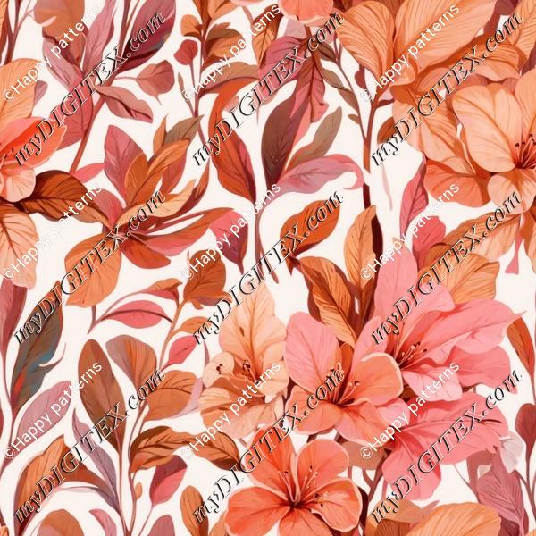 Tropical Peach Floral Large