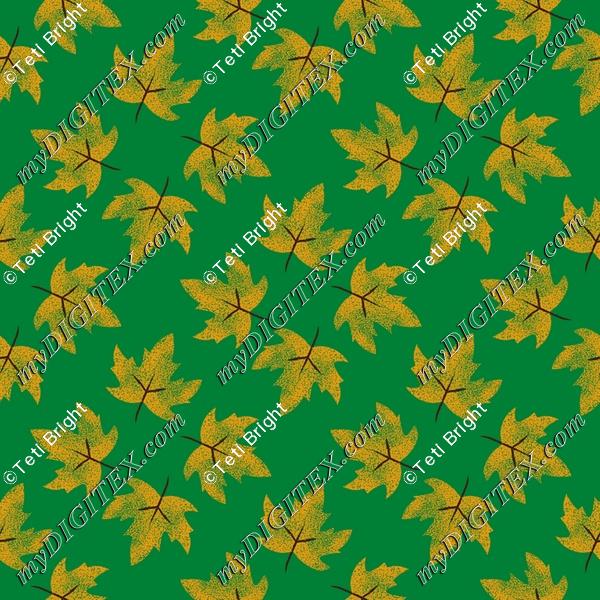 Brown leaves green pattern