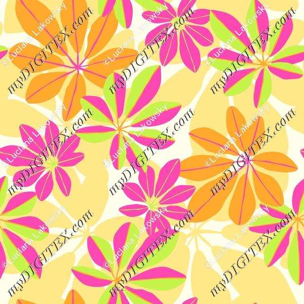 Colorful hawaiian tropical leaves pattern