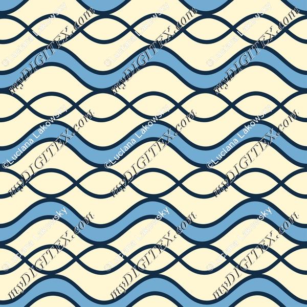 Cute marine abstract wavy stripes