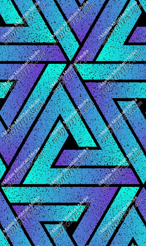 Grunge Triangle Geometric - Cyan Blue