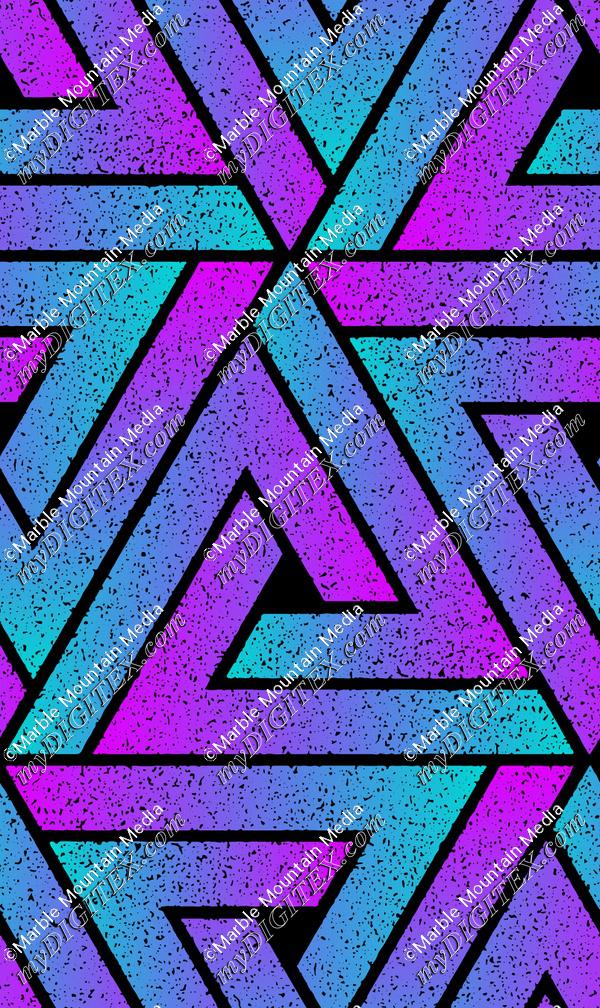 Grunge Triangle Geometric - Cyan Purple