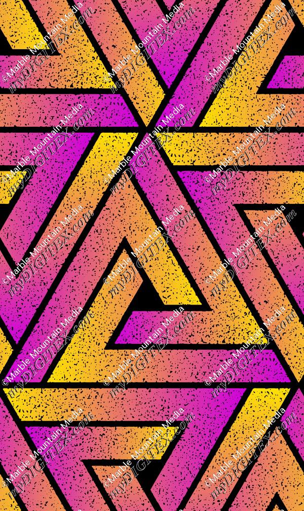 Grunge Triangle Geometric - Magenta Yellow