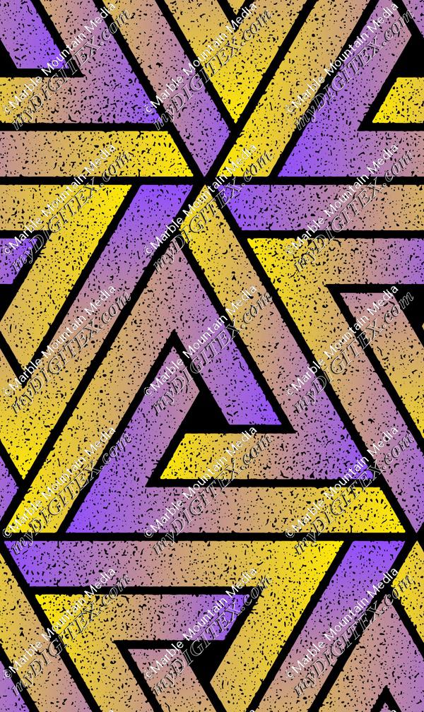 Grunge Triangle Geometric - Purple Yellow