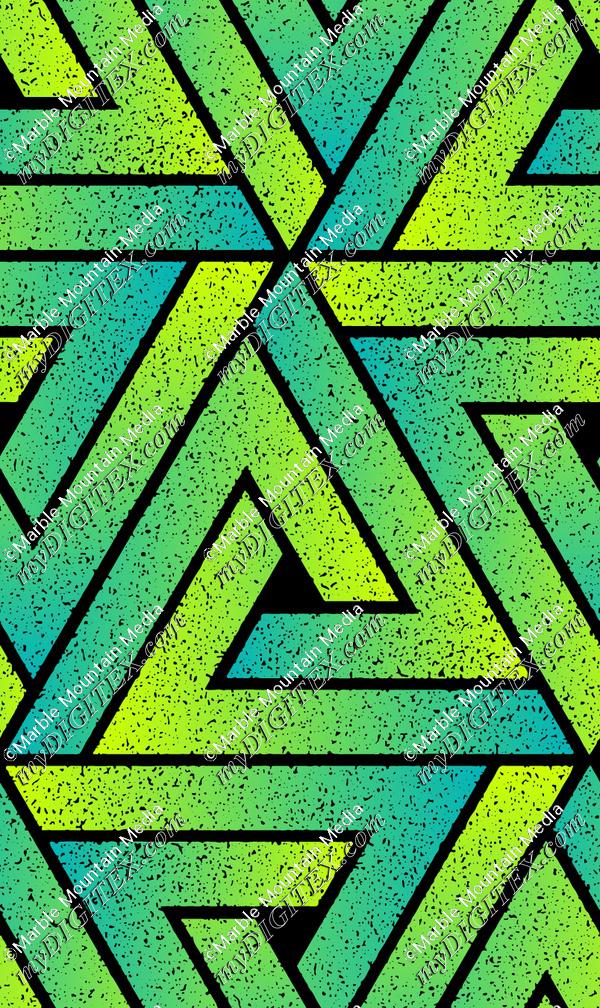 Grunge Triangle Geometric - Teal Lime