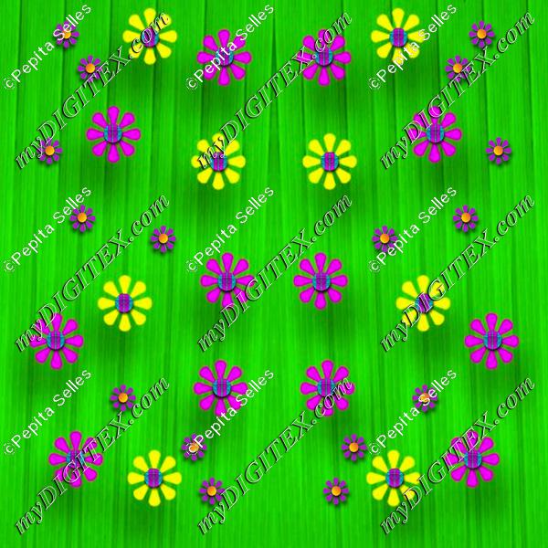 Flowers on green