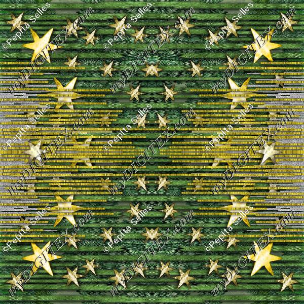 Golden Northern light and stars