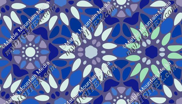 Floral Mosaic - Blue