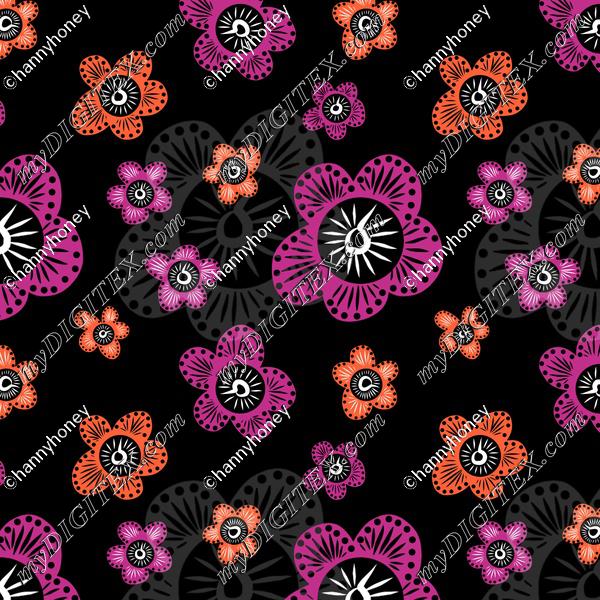 Marakesh - Pink Orange Grey - Black