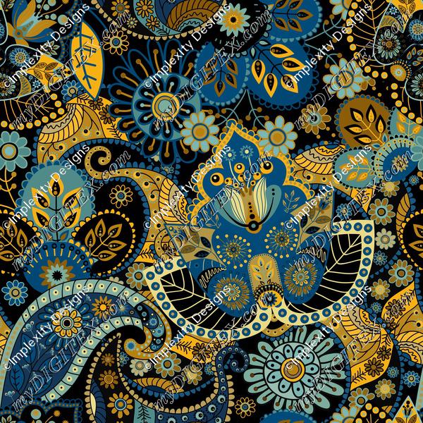 Blue Ethnic Paisley