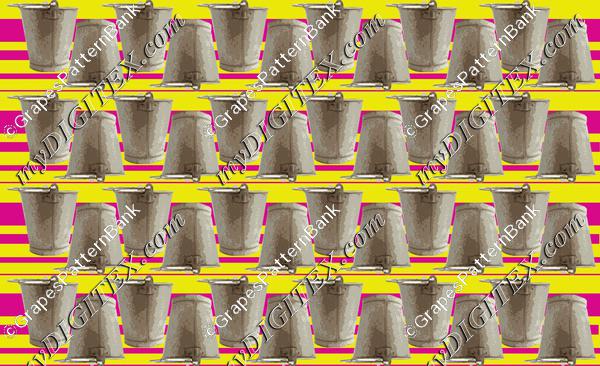 metal bucket 2 stripes yellow