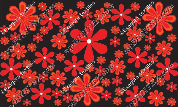 red daisy black