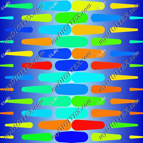 Colorful shapes on a blue background