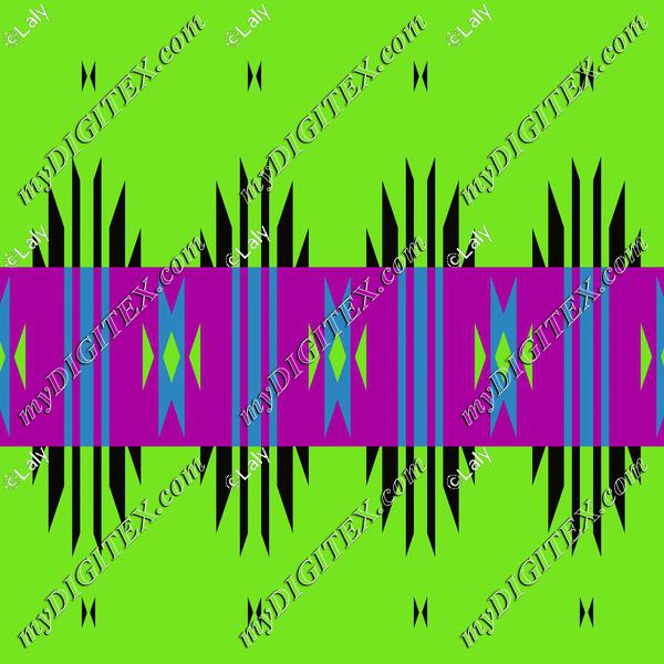 Tribal shapes on a green background