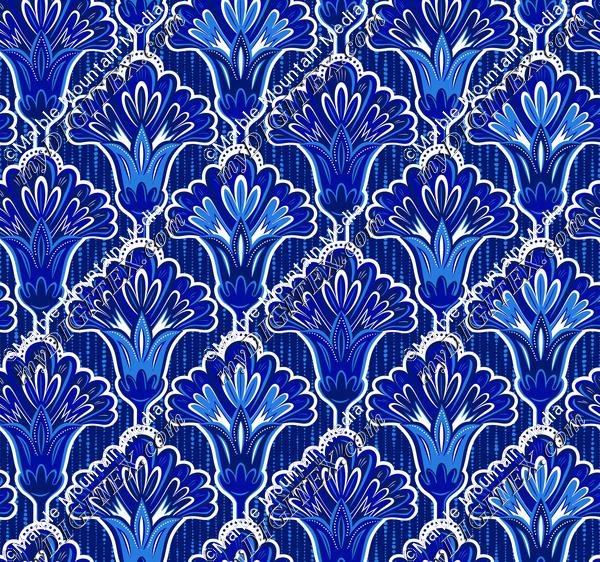 Folk Floral - Dark Blue