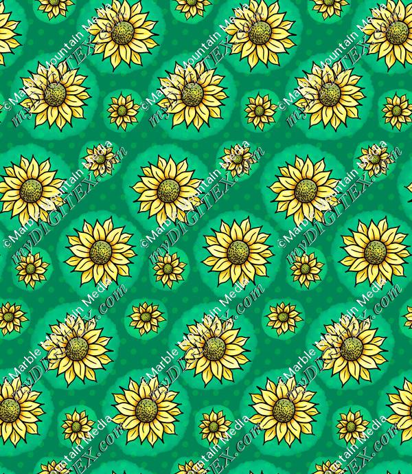 Cheery Sunflowers - Green