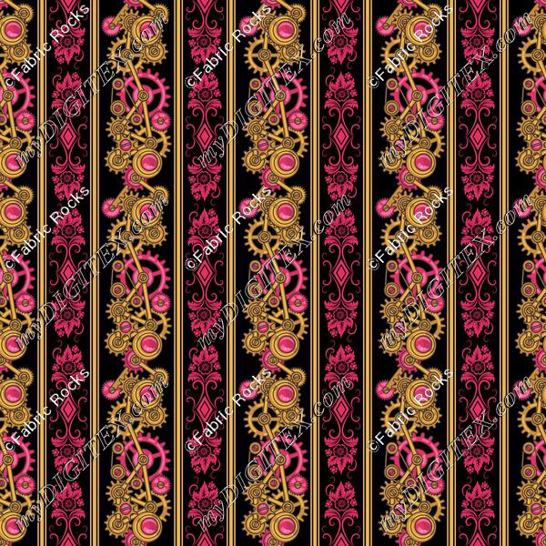 Steampunk Damask Stripe