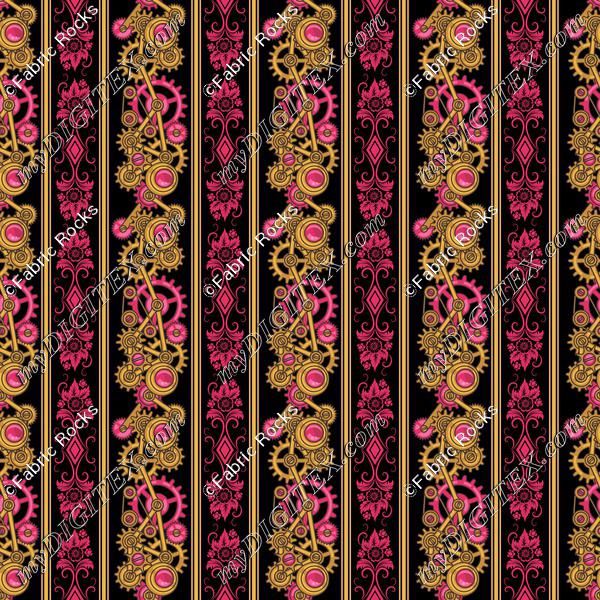 Steampunk Damask Stripe