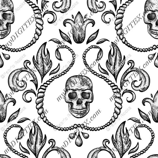 Skull Damask