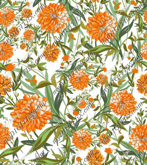 Orange Flower Repeat