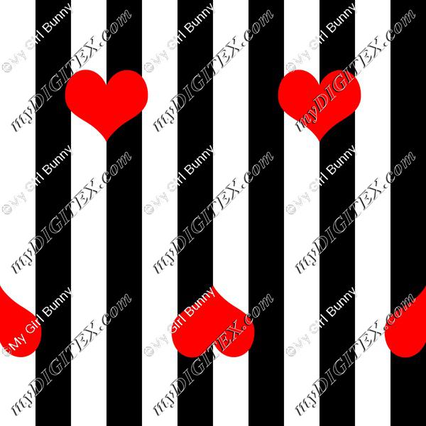 Wide stripe with hearts