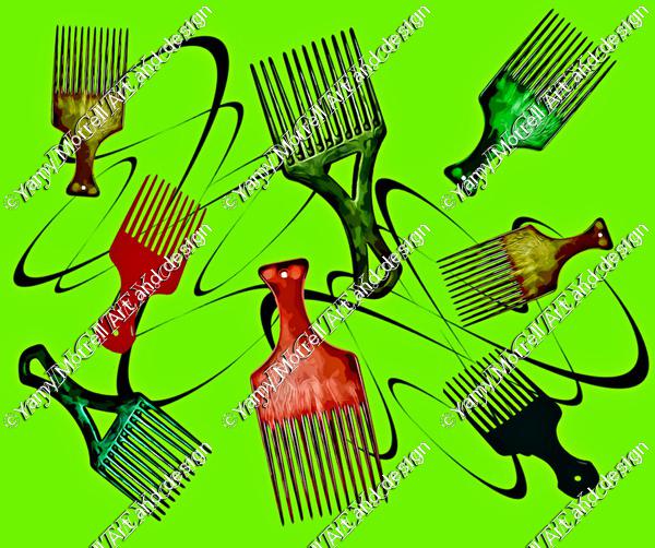Afro comb-Green