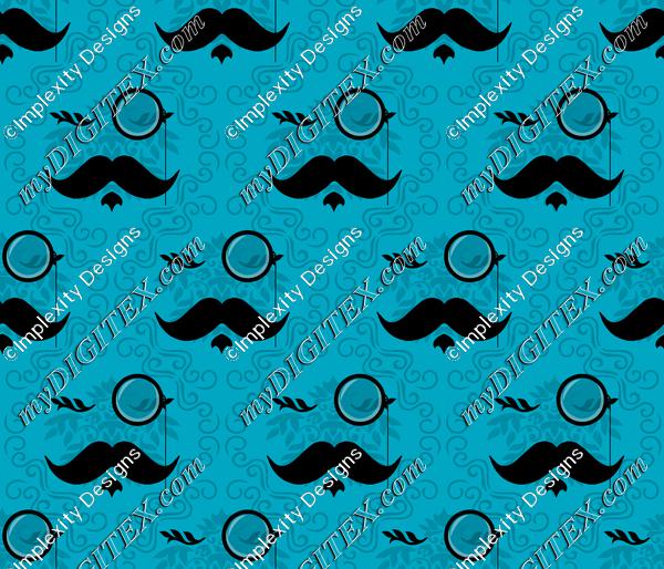 Monocles & Mustaches (teal)