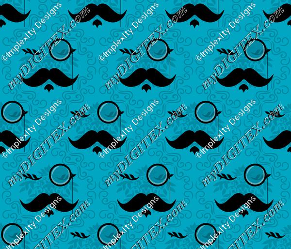 Monocles & Mustaches (teal)