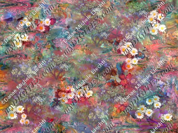 marbled daisies and blossoms300
