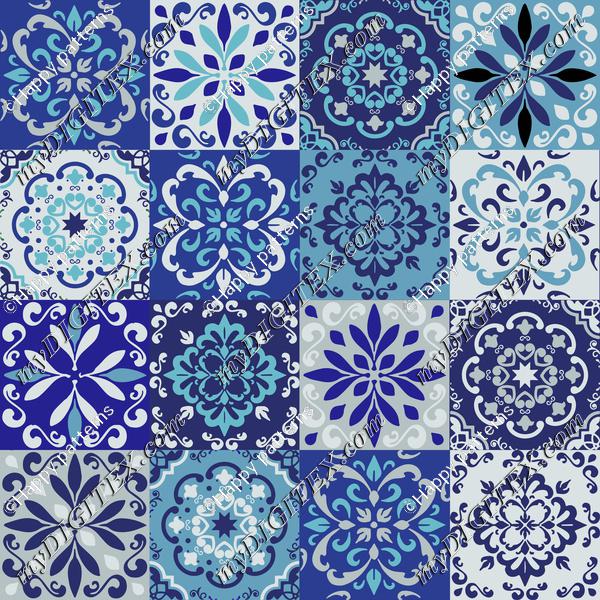 Moroccan ceramic tile blue