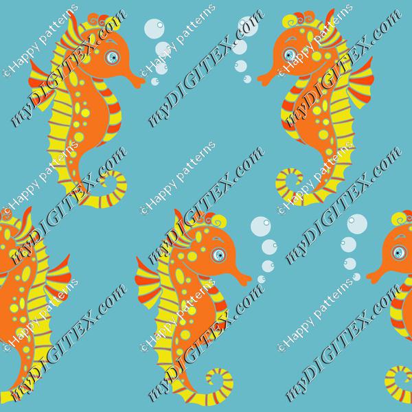 Seahorses ocean kids pattern